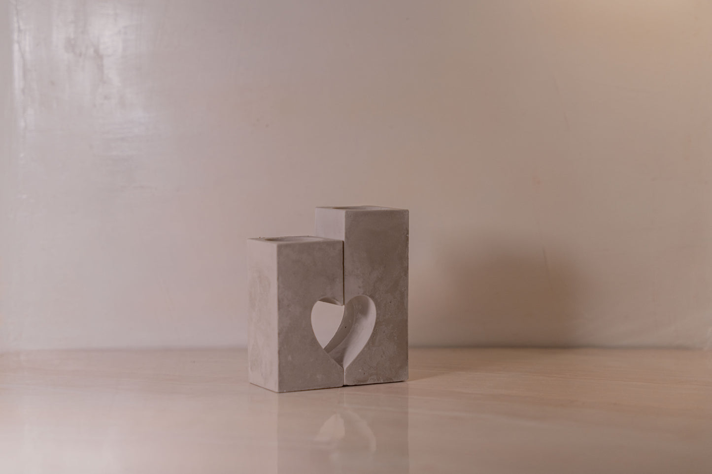 Set portacandela a forma di cuore