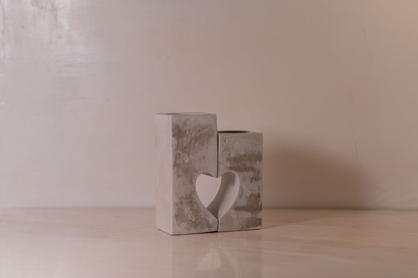 Set portacandela a forma di cuore